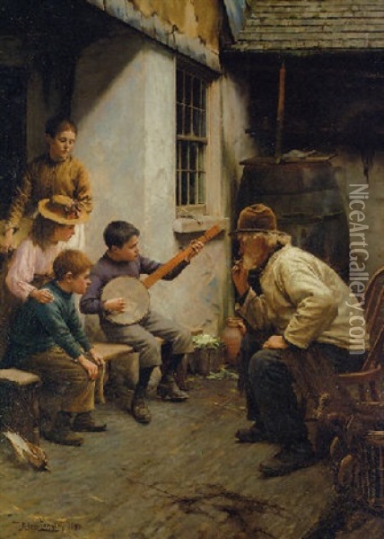 A Cousin From Town Oil Painting - Walter Langley