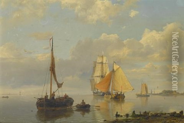 Nieuwer Amstel Oil Painting - Hermanus Willem Koekkoek
