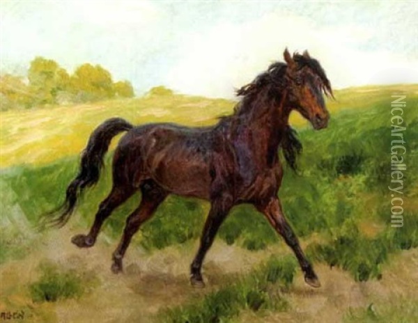 Galoppierender Hengst Oil Painting - Ludwig Koch