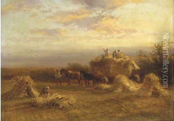 Harvesting Oil Painting - George Cole, Snr.