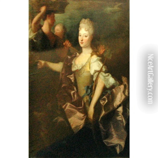 Portrait Of The Marquise De Rochebrun As Diana Oil Painting - Nicolas de Largilliere