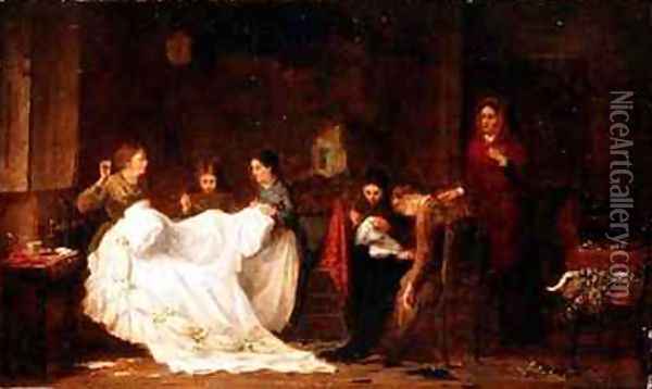 The Wedding Dress Oil Painting - Frederick Daniel Hardy