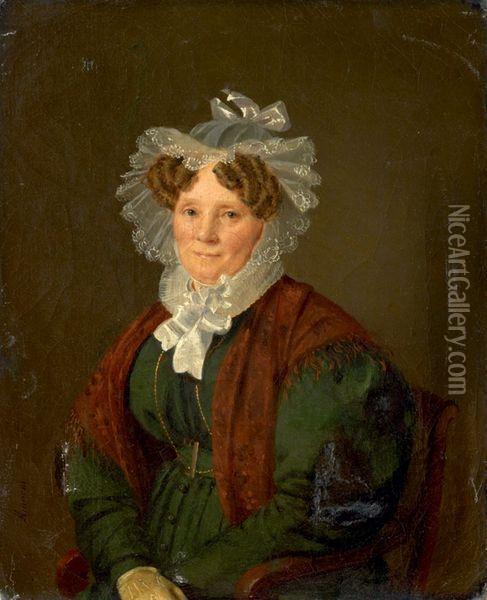 Portrait De Marie Anne Borel Oil Painting - Louis Aumont