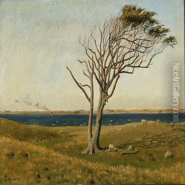 View From Asn s, Denmark Oil Painting - Mathias Lutken