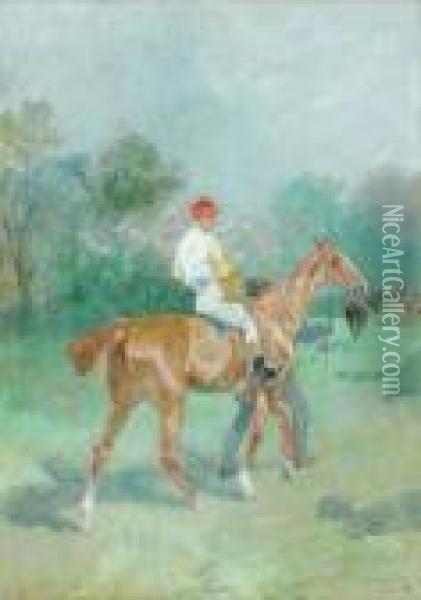 Avant La Course Oil Painting - John Lewis Brown