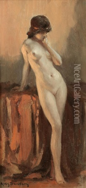 In Thought Oil Painting - Allan Douglas Davidson
