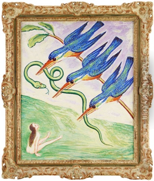 Den Bortrovade Ormen Oil Painting - Nils Dardel