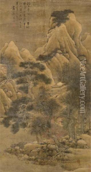 Landscape After Wang Wei Oil Painting - Lan Ying