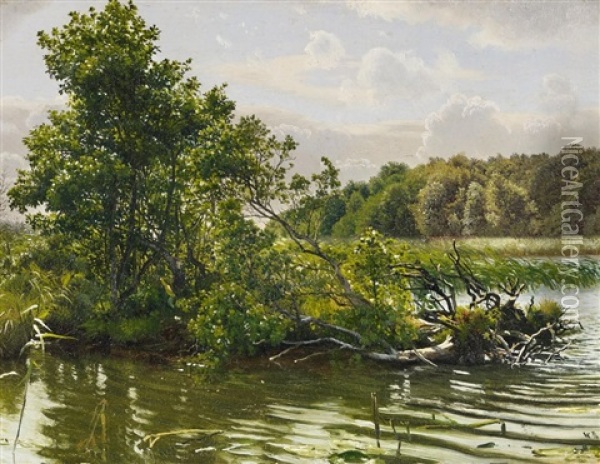 Weidenbruch Am Seeufer Oil Painting - Vilhelm Peter Karl Kyhn