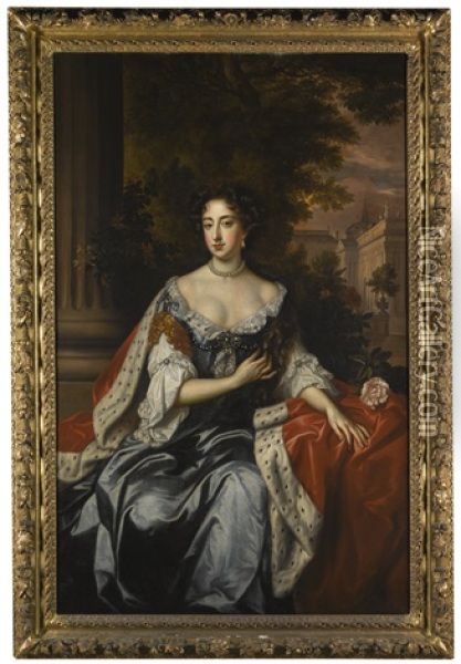 Portrait Of Queen Mary Ii Oil Painting - Willem Wissing