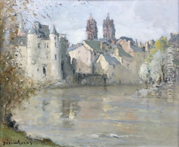 Espalion, Aveyron Oil Painting - Louis Marie Desire-Lucas
