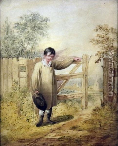 Opening The Gate Oil Painting - H.H. Harding