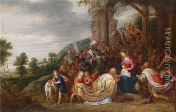 Die Anbetung Der Konige Oil Painting - Hans Jordaens III