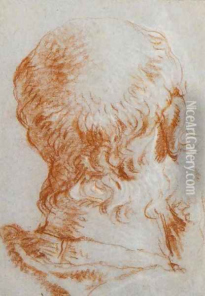 The head of Giulio Contarini, seen from behind, after Alessandro Vittoria Oil Painting - Giovanni Battista Tiepolo