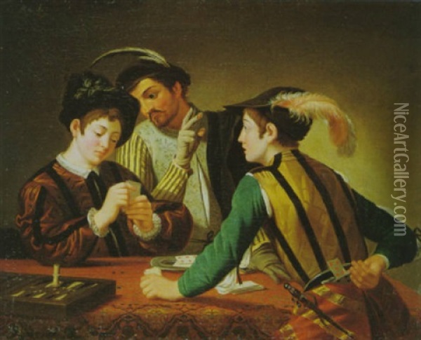 Die Kartenspieler Oil Painting -  Caravaggio