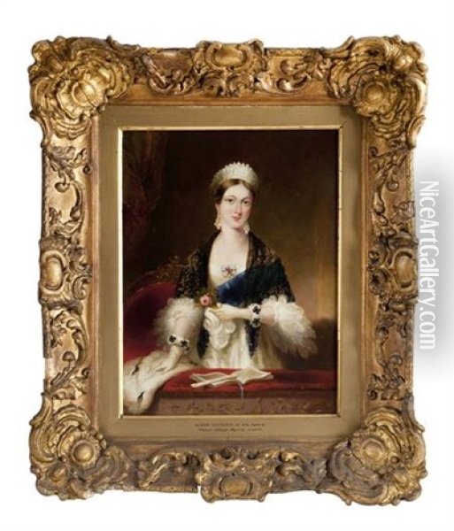 Queen Victoria At The Opera Oil Painting - Edmond Thomas Parris