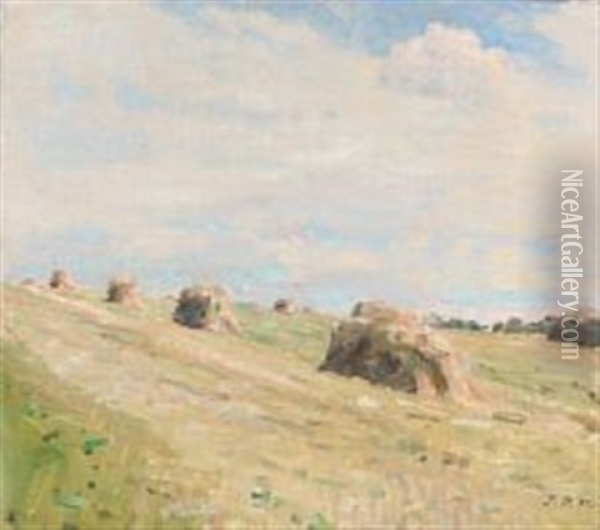 At The Time Of The Harvest Oil Painting - Julius Paulsen