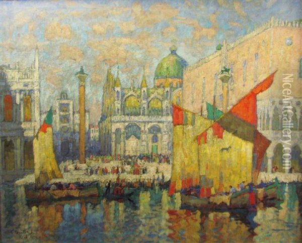 Venedig Oil Painting - Konstantin Ivanovich Gorbatov