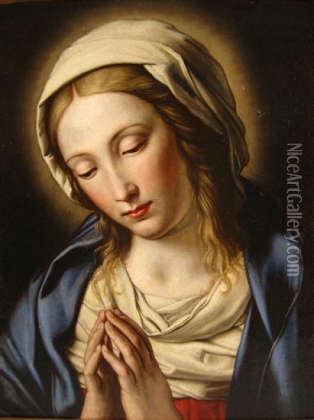 The Madonna In Prayer Oil Painting - Giovanni Battista Salvi (Il Sassoferrato)