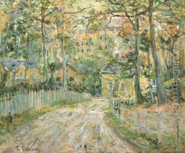 The Path To Town Oil Painting - Ernest Lawson