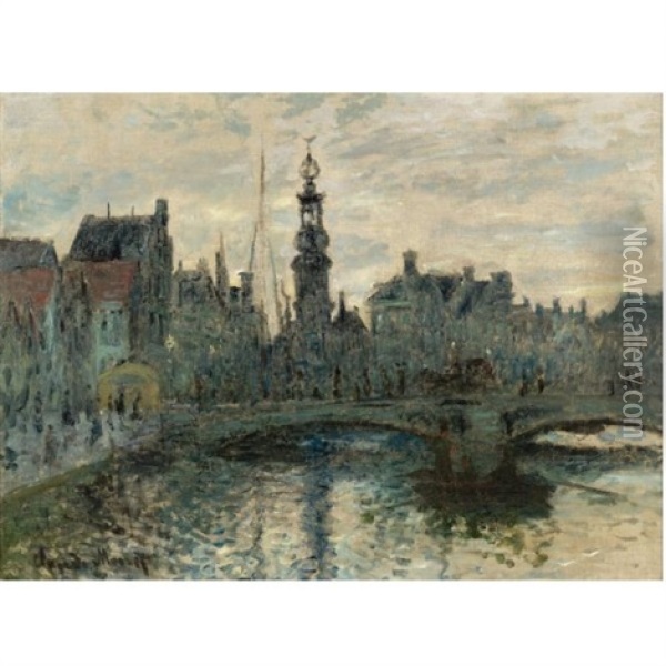Le Binnen-amstel, Amsterdam Oil Painting - Claude Monet
