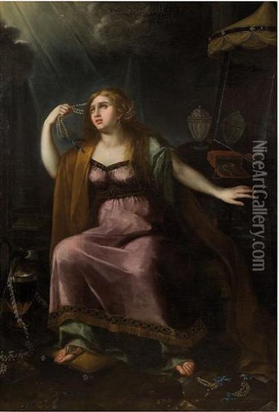 La Magdalena Arrepentida Oil Painting - Jose Maria Arango