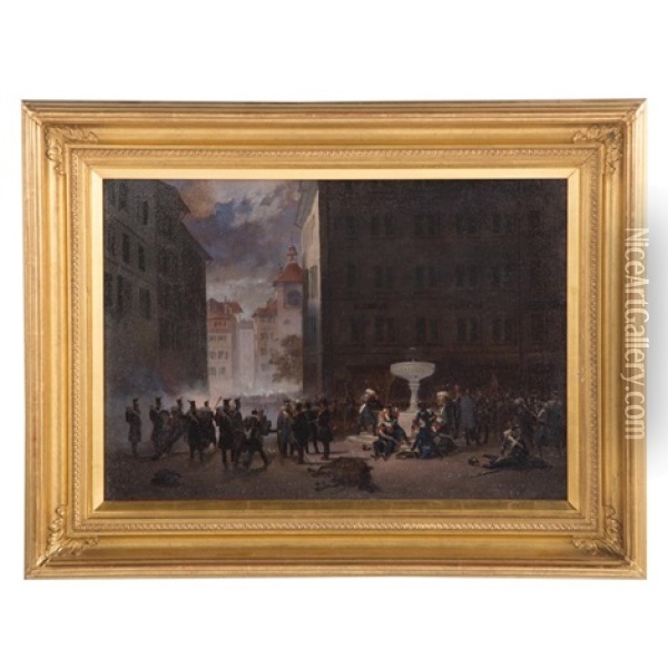 The Occupiers Oil Painting - Auguste (Viande) Doviane