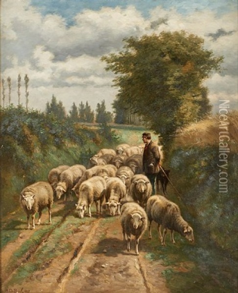 Kurassier Zu Pferd Mit Bettelnden Kindern oil painting reproduction by  Eugene Louis Charpentier 