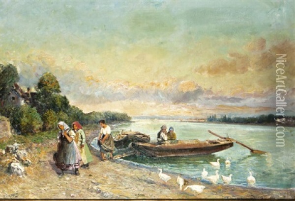 Atkeles A Tiszan Oil Painting - Ignac Ujvary