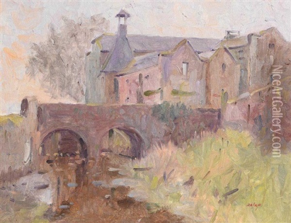 Athgarvan Mill, Athgarvan, Co Kildare Oil Painting - James, R.H.A. Grey