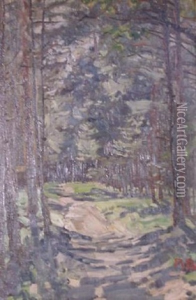 Waldstudie Oil Painting - Robert Panitzsch