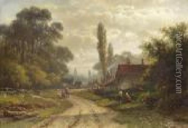 On The Outskirts Of A Dutch Town Oil Painting - Abraham Hulk Jun.