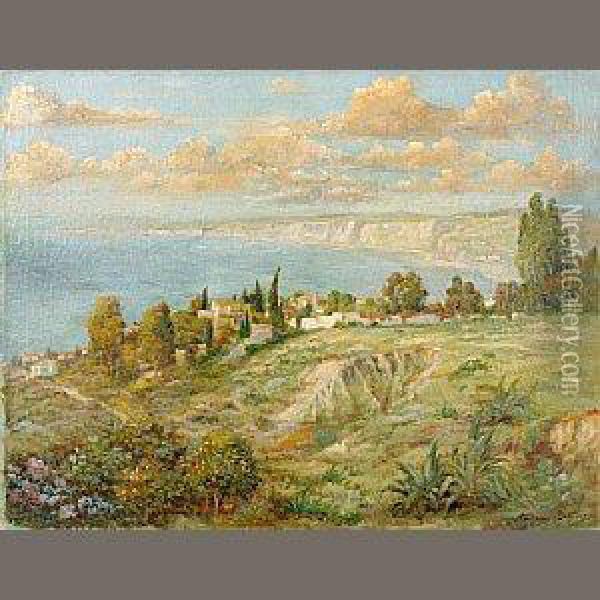 La Jolla From Solintate Avenue Oil Painting - Andreas Roth