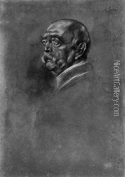 Bildnis Otto Furst Von Bismarck Nach Links Blickend Oil Painting - Franz Seraph von Lenbach