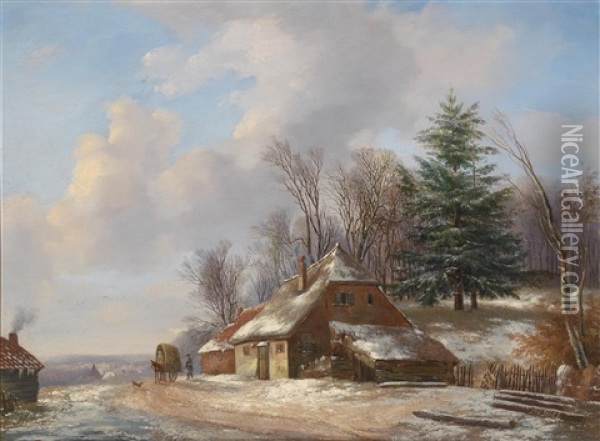 Winterlandschaft Oil Painting - Jacobus Van Der Stok