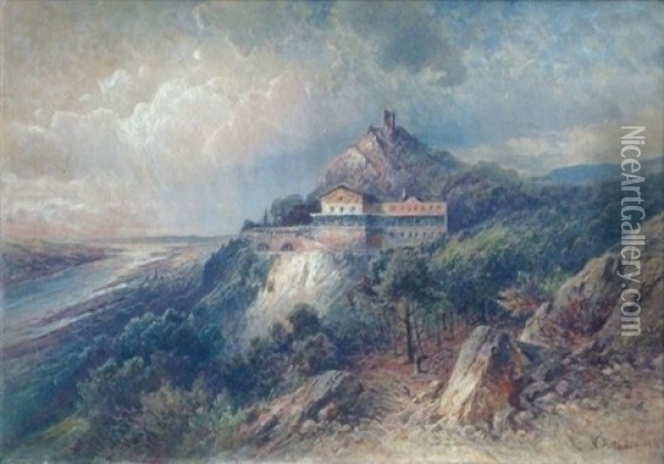 Landscape With A Mountain House Oil Painting - Nicolai Von Astudin