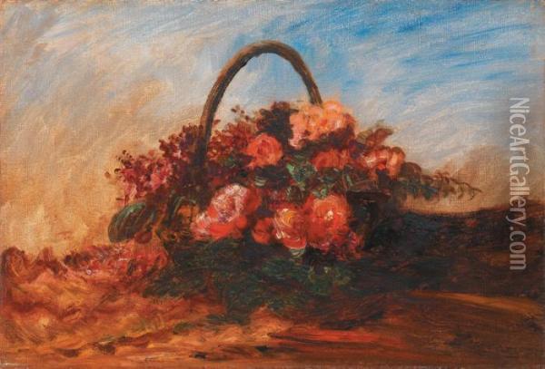 Le Panier De Fleurs Oil Painting - Felix Ziem