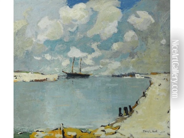 Reflection Boats Oil Painting - Thomas Lorraine Hunt