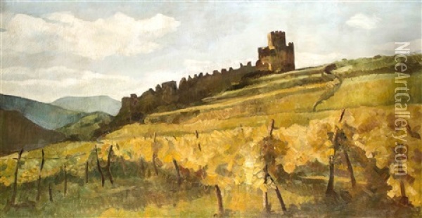 Monumentale Landschaft Mit Burgruine Oil Painting - Fritz Erler