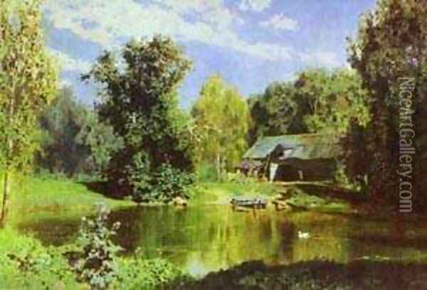 Pond In Abramtzevo 1883 Oil Painting - Vasily Polenov