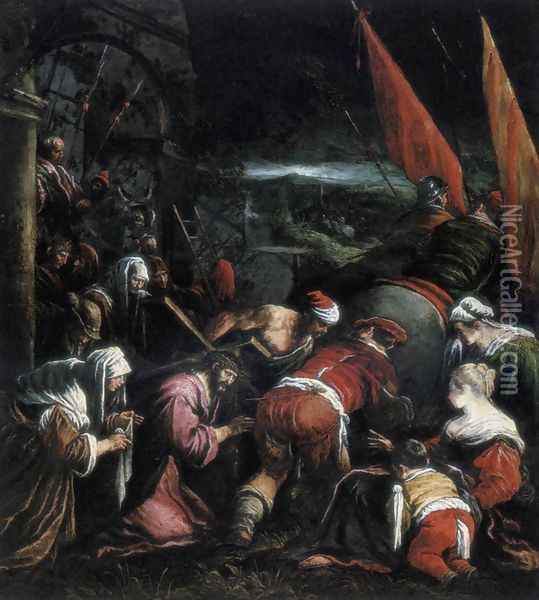 The Road to Calvary 1575 Oil Painting - Jacopo Bassano (Jacopo da Ponte)
