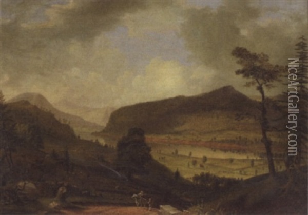 View Of South Bay Over Whitehall Oil Painting - Osbert Burr Loomis