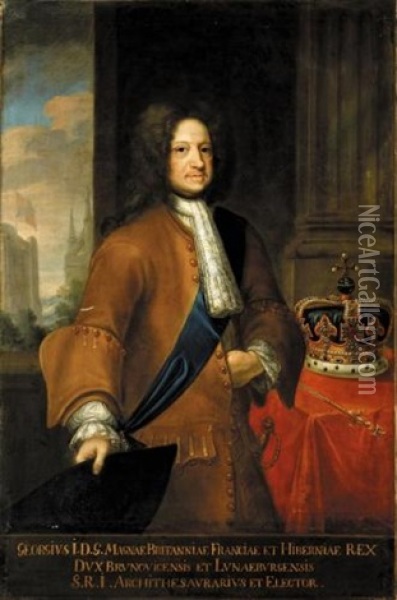 Portrait Of King Georg I Oil Painting - Georg Wilhelm Lafontaine