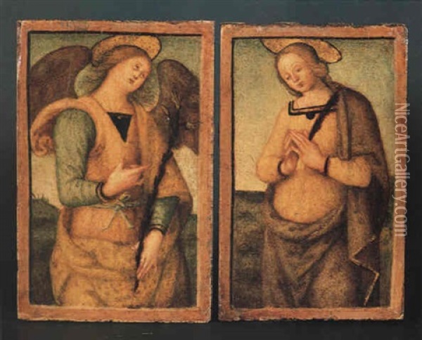 L'arcangelo Raffaele Oil Painting - Pietro Perugino