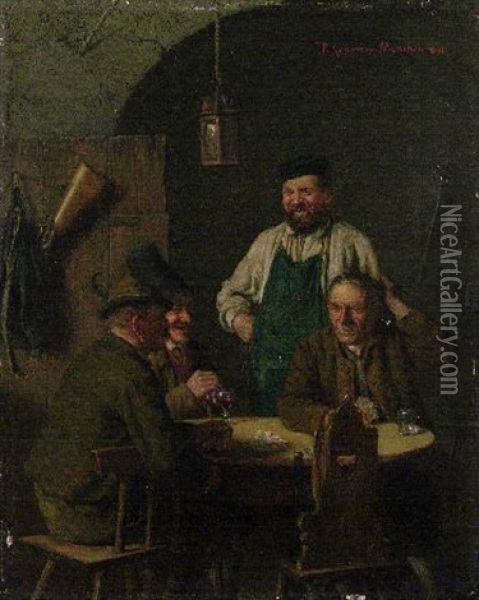 Die Kartenspieler Oil Painting - Peter Kraemer the Elder