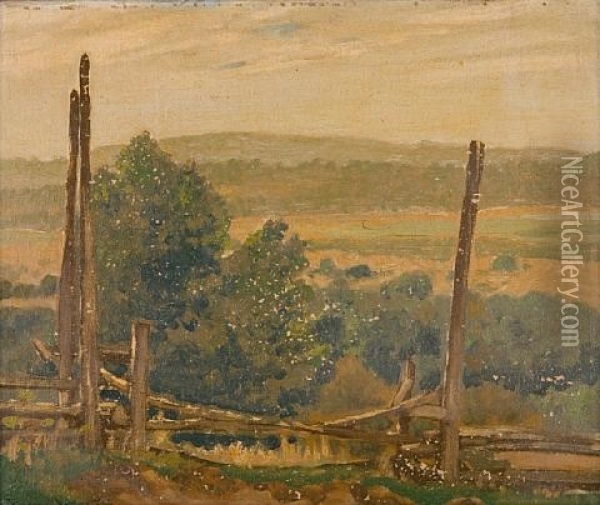 The Valley Of The Wye Oil Painting - Francis Hans Johnston