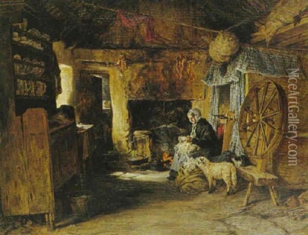 An Irish Home Oil Painting - Robert Morley