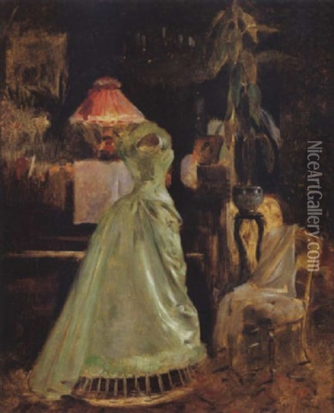 La Robe De Bal Oil Painting - Richard Edward Miller