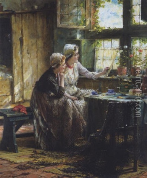 Op De Uitkijk Oil Painting - Edward Antoon Portielje