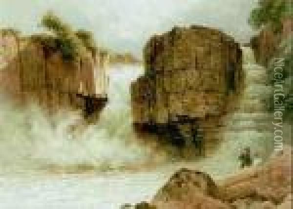 High Force Of The Tees Oil Painting - Harry Sutton Palmer